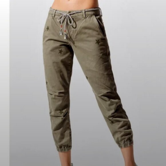 NEW SUNDRY Star Jogger Pants Size 26 Sulfur Military - Picture 1 of 13